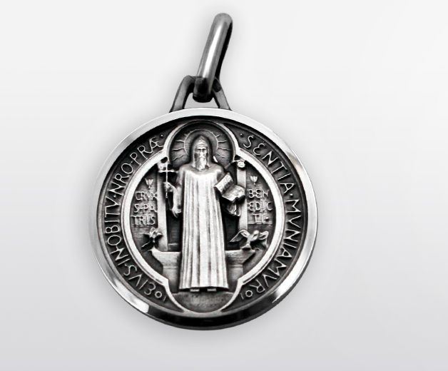Médaille de Saint Benoit de Nursie en argent