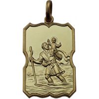 Médaille baroque St Christophe plaqué or