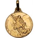 Médaille à l'Archange Saint Michel plaquée Vermeil (or et argent) 14mm