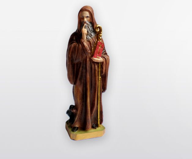 Statue Saint Benoit 16cm en résine