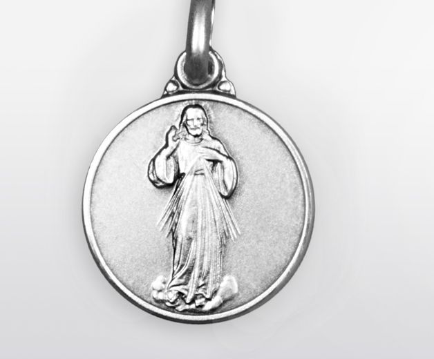 Médaille Jésus Miséricordieux argent 14mm