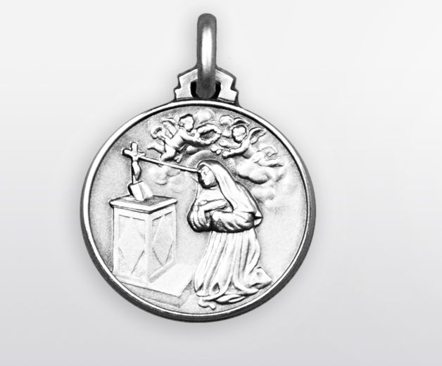 Médaille Sainte Rita argent 18mm