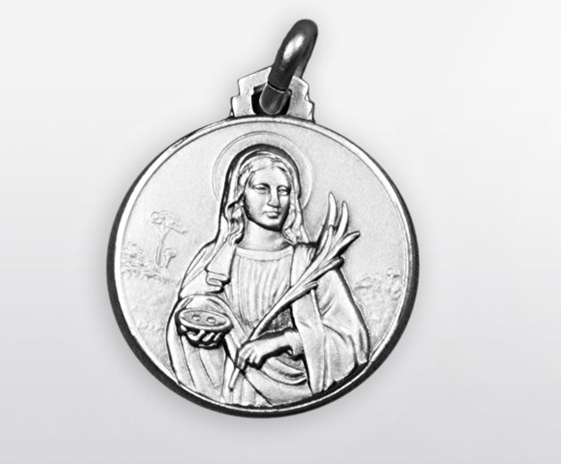 Médaille Sainte Lucie de Syracuse argent 18mm